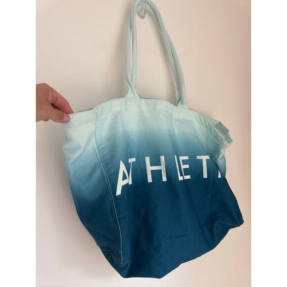 Athleta Ombre Cotton Canvas Tote Bag, Blue Green - One Size - Picture 2 of 7